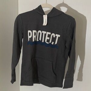 Gymboree Charcoal Hoodie with 'PROTECT' Design